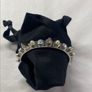 Silver Studs and Pearls  Cuff